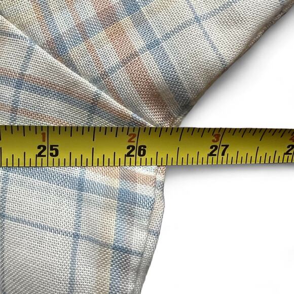 Vintage Ivy Classics Tan Blue Orange Plaid Button Down Short Sleeve Shirt XL USA - Picture 9 of 10